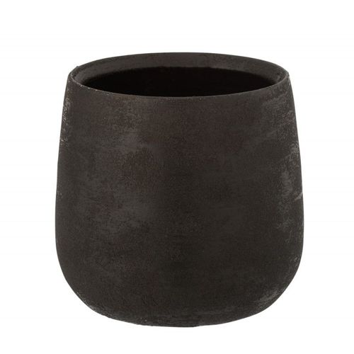 Cache-Pot Irrégulier Rugueux Céramique Noire