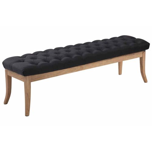 Banquette Avec Pieds En Bois Assise En Tissu Noir