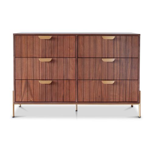 Grande Commode 6 Tiroirs En Bois Foncé
