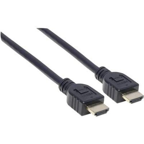 Manhattan HDMI Cable with Ethernet (CL3 rated, suitable for In-Wall use), 4K@60Hz (Premium High Speed), 2m, Male to Male, Black, Ultra HD 4k x 2k, In-Wall rated, Fully Shielded, Gold Plated...