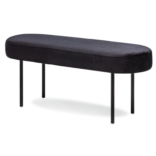 Nordlys - Banc Design Scandinave Pieds Metal Velours Noir