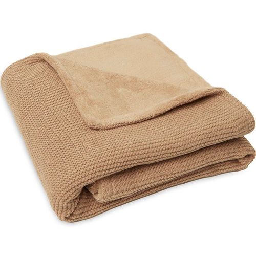 Couverture Berceau 75x100cm Basic Knit Biscuit Et Fleece - Jollein