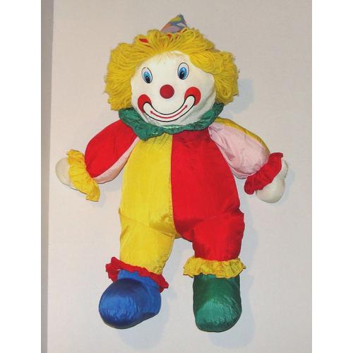 Peluche Clown En Toile Cuddle Wit Vintage Cheveux En Laine Doudou Clown 58 Cm