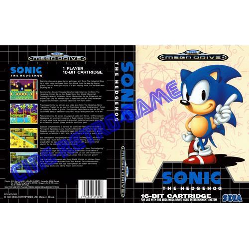 Jaquette De Remplacement " Sonic The Hedgehog " - Sega - Mega Drive - Pal - Hq - Sans Boitier Et Sans Jeu