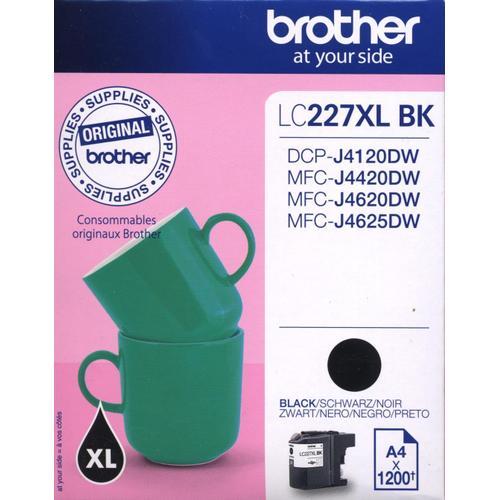 Brother LC-227XLBK Noir cartouche d'encre; Brother LC-227XLBK, Noir, Brother MFC-J4420DW, MFC-J4625DW, Jet d'encre, ISO / IEC 24711, A4, 1 pièce(s)