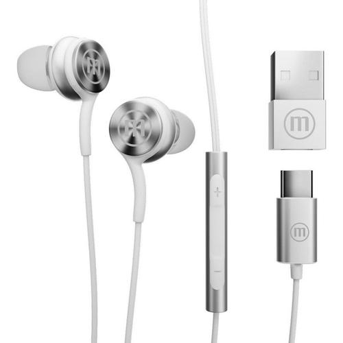 Maxell Xc1 Usb-c Wired Headphones With Usb-a Adapter White