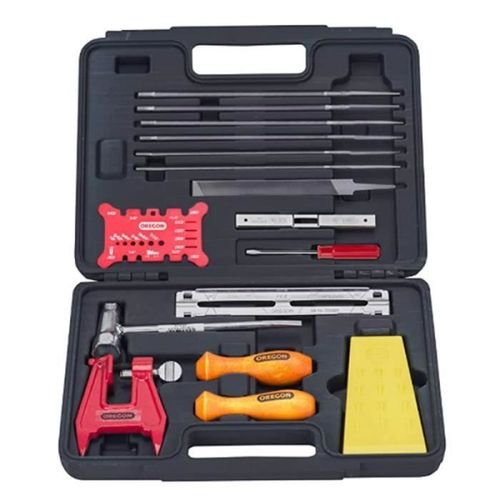 Kit d'entretien et affutage Tronçonneuse Oregon 601981 Kit d'outils pour entretien de tronçonneuse Un kit complet pour entretenir