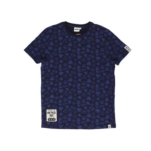 Tshirt - One Piece - Tshirt Manches Courtes Motifs Pirates Bleu Marine - Taille Xl