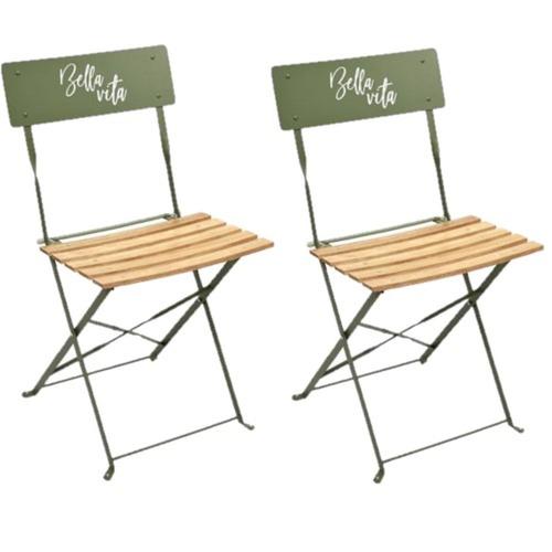 Lot De 2 Chaises Pliantes Bella Vita - Vert