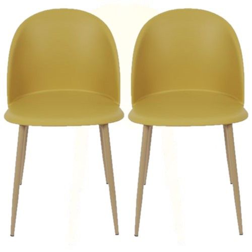Lot 2 Chaises Scandinave Bergen - Jaune Moutarde