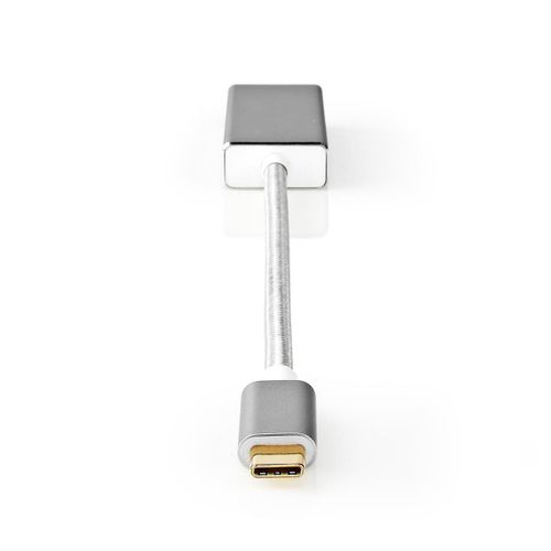 Nedis Adaptateur USB USB 3.2 Gen 1 USB-C? Mâle Mini DisplayPort 5 Gbps 0.20 m Rond Plaqué or Nylon / Tressé Argent Sachet avec Fenetre