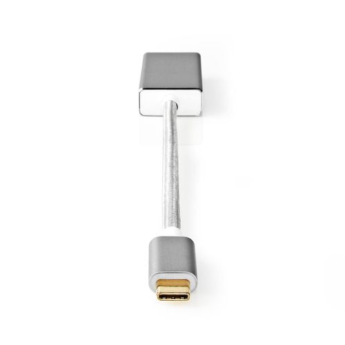 Nedis Adaptateur USB USB 3.2 Gen 1 USB-C? Mâle DisplayPort Mâle 5 Gbps 0.20 m Rond Plaqué or Nylon / Tressé Argent Sachet avec Fenetre