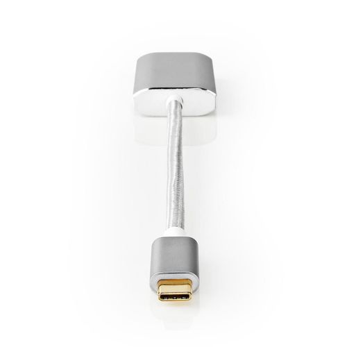 Nedis Adaptateur USB USB 3.2 Gen 1 USB Type-C? Mâle HDMI? Connecteur 0.20 m Rond Plaqué or Nylon / Tressé Argent Sachet avec Fenetre