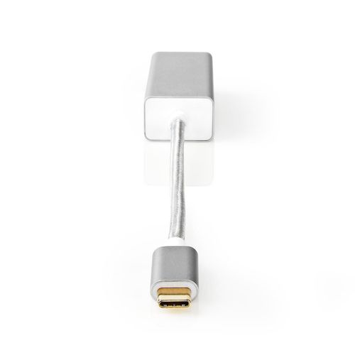 Nedis Adaptateur USB USB 3.2 Gen 1 USB Type-C? Mâle RJ45 Femelle Plaqué or Droit 0.20 m Rond Nylon / Tressé Aluminium Argent Sachet avec Fenetre
