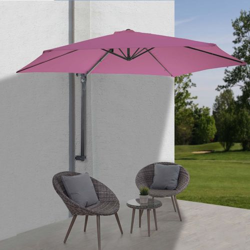 Parasol Mural Casoria, Parasol Feux De Circulation 3m Inclinable, Polyester Aluminium/Acier 9kg   Lavande