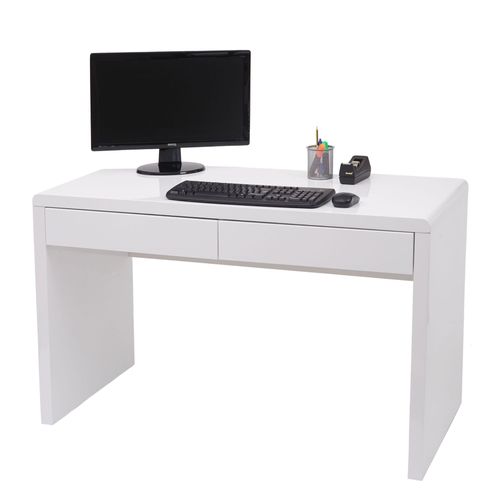 Bureau Hwc-G51, Bureau Bureau Informatique Table De Travail, Blanc Brillant   100x60cm