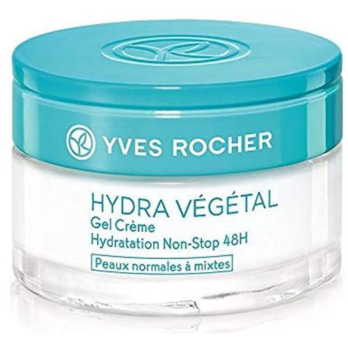 Yves Rocher Hydra Végétal Gel Crème Non-Stop Hydratant 48 H - Crème Pour Jour & Nuit - 1 Pot En Verre 50 Ml 