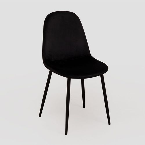 Chaise De Salle À Manger En Velours Glamm Noir