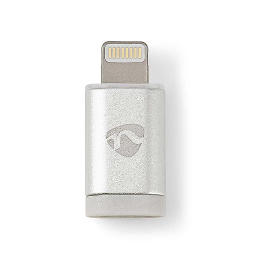 Nedis - Adaptateur Lightning - Lightning mâle pour Micro-USB de type B femelle - aluminium