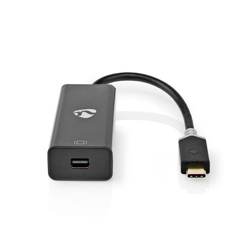 Nedis Adaptateur USB USB 3.2 Gen 1 USB Type-C? Mâle Mini DisplayPort 0.20 m Ronde Plaqué or PVC Anthracite boite Window