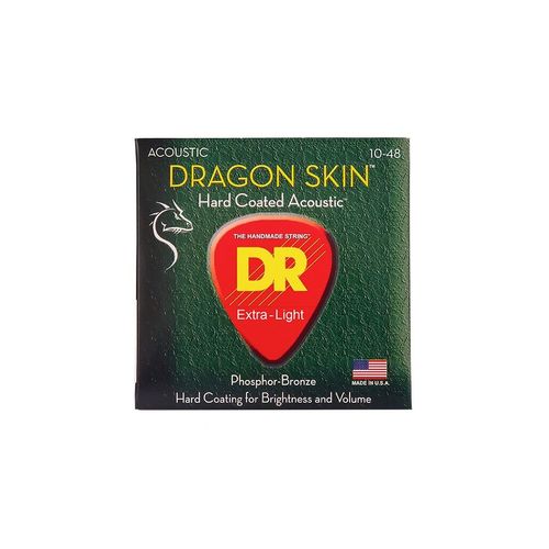 Dr Dsa-10 - Dragon Skin - Clear Coated, Jeu Guitare Acoustique, Extra Light 10-48