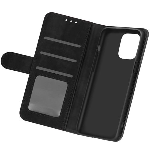 Housse Apple Iphone 12 / 12 Pro Folio Vintage Porte-Carte Fonction Support Noir