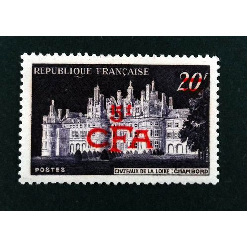 Château De Chambord Surchargé C F A (La Réunion) Année 1949 N° 298a Yvert Et Tellier Luxe