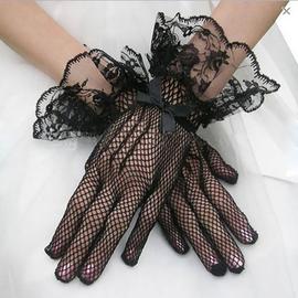 Floral bowknot dentelle gants courts femmes mariée nuptiale Costumes 