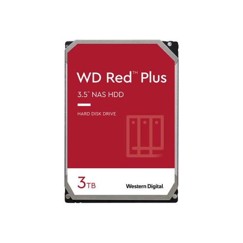 WD Red Plus WD30EFRX - Disque dur - 3 To - interne - 3.5" - SATA 6Gb/s - mémoire tampon : 64 Mo - pour My Cloud EX2; EX4