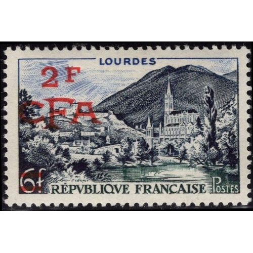 Lourdes Surchargé C F A (La Réunion) Année 1953 N° 310 Yvert Et Tellier Luxe