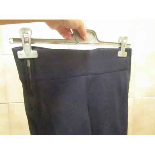 Pantalon Style Legging Épais Avec Fermetures Eclair Bleu Nuit T. 34 Neuf Avec Partie De L'étiquette - Envoi Mondial Relay Ou So Collissimo