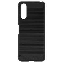 Coque Sony Xperia 10 2 Souple Coins Renforcés Carbone Effet Brossé Noir
