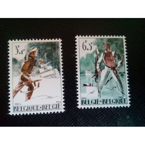 Timbre Belgique Yt 1296 - 1297 Séries: La Résistance 1964 ( 0050505 )