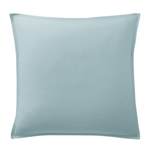 Taie D'oreiller 100% Percale De Coton Lavé 80 Fils 65 X 65 Cm Bleu Lagon