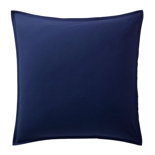 Taie D'oreiller 100% Percale De Coton Lavé 80 Fils Bleu 50 X 70 Cm