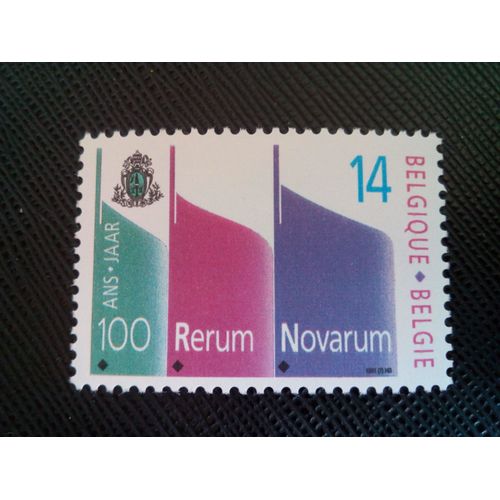 Timbre Belgique Yt 2408 Centenaire De "Rerum Novarum" 1991 ( 0050505 )