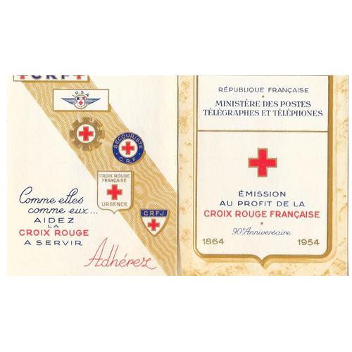 Carnet De Timbre Croix Rouge 1954