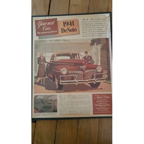 Ancienne Publicité Pour Les Voitures Desoto