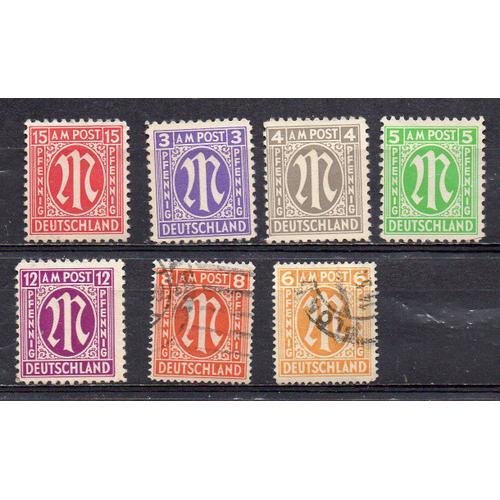 Allemagne-Bi Zone- Lot De 5 Timbres Neufs Et 2 Timbres Oblitérés