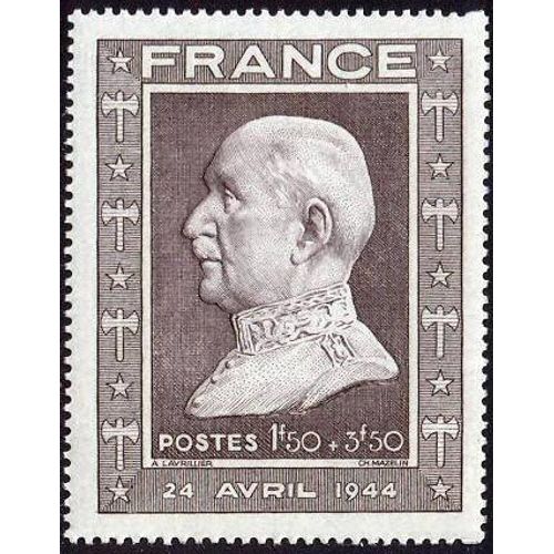 France 1944, Très Beau Timbre Neuf** Luxe Yvert 606, 88ème Anniversaire Du Maréchal Pétain.
