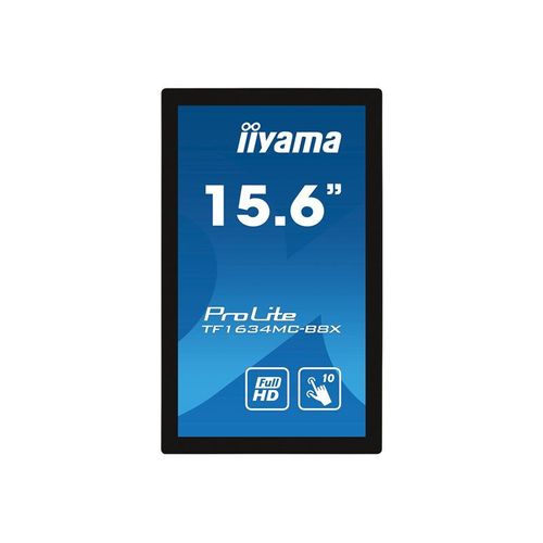 iiyama ProLite TF1634MC-B8X - Écran LED - 15.6" - cadre ouvert - écran tactile - 1920 x 1080 Full HD (1080p) @ 60 Hz - IPS - 450 cd/m² - 700:1 - 25 ms - HDMI, VGA, DisplayPort - noir, mat