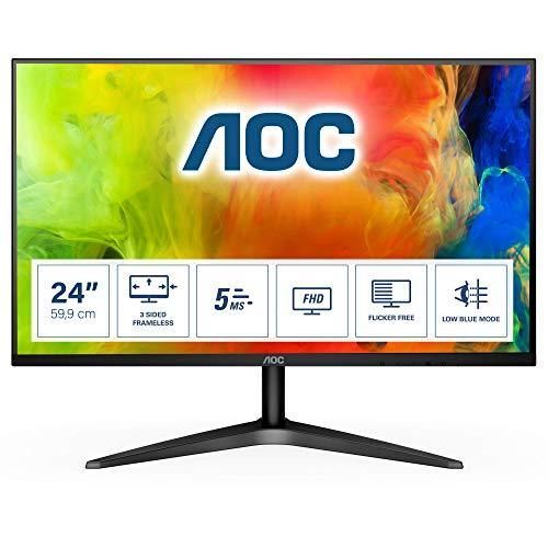 AOC Ecran Moniteur 24B1H 59,9 cm (23.6 pouces) (VGA, HDMI, dalle MVA, 1920 x 1080 px, 60 Hz) noir