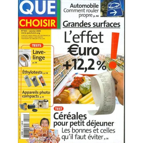 Que Choisir - N° 422 Grandes Surfaces - L'effet Euro +12.2%