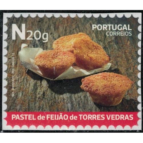 Portugal 2018 Non Oblitéré Sur Fragment Used Dessert Traditionnel Pastel De Feijão De Torres Vedras