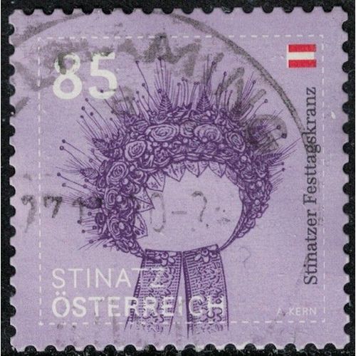 Autriche 2020 Oblitéré Used Chapeau Couronne De Fleurs Stinatzer Festtagskranz Su