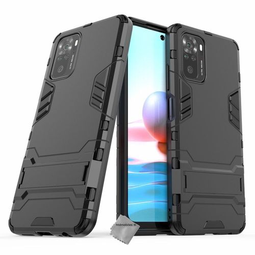 Housse Etui Coque Rigide Anti Choc Pour Xiaomi Redmi Note 10 4g + Film Ecran - Noir