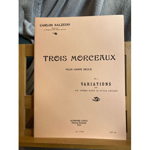 Carlos Salzedo Trois Morceaux Pour Harpe Seule N°3 Variations Partition Éd Leduc