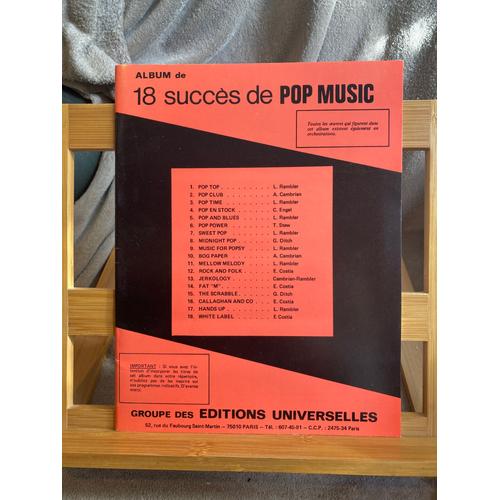 18 Succès De Pop Music Accordéon Piano Partition Éditions Universelles