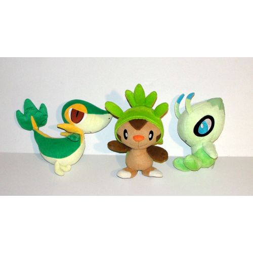 Celebi Marisson Et Vipelierre Ou Celebi Chespin Et Snivy Lot De3 Peluche Doudou Pokemon Nintendo 18cm
