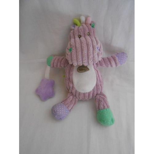 Babynat Doudou Pantin Activite Hippo Hippopotame 27 Cm Les Cotelés Doubambins Violet Parme Mauve Vert Etoile Hochet Grelot Bn738 Bn 738 Baby Nat